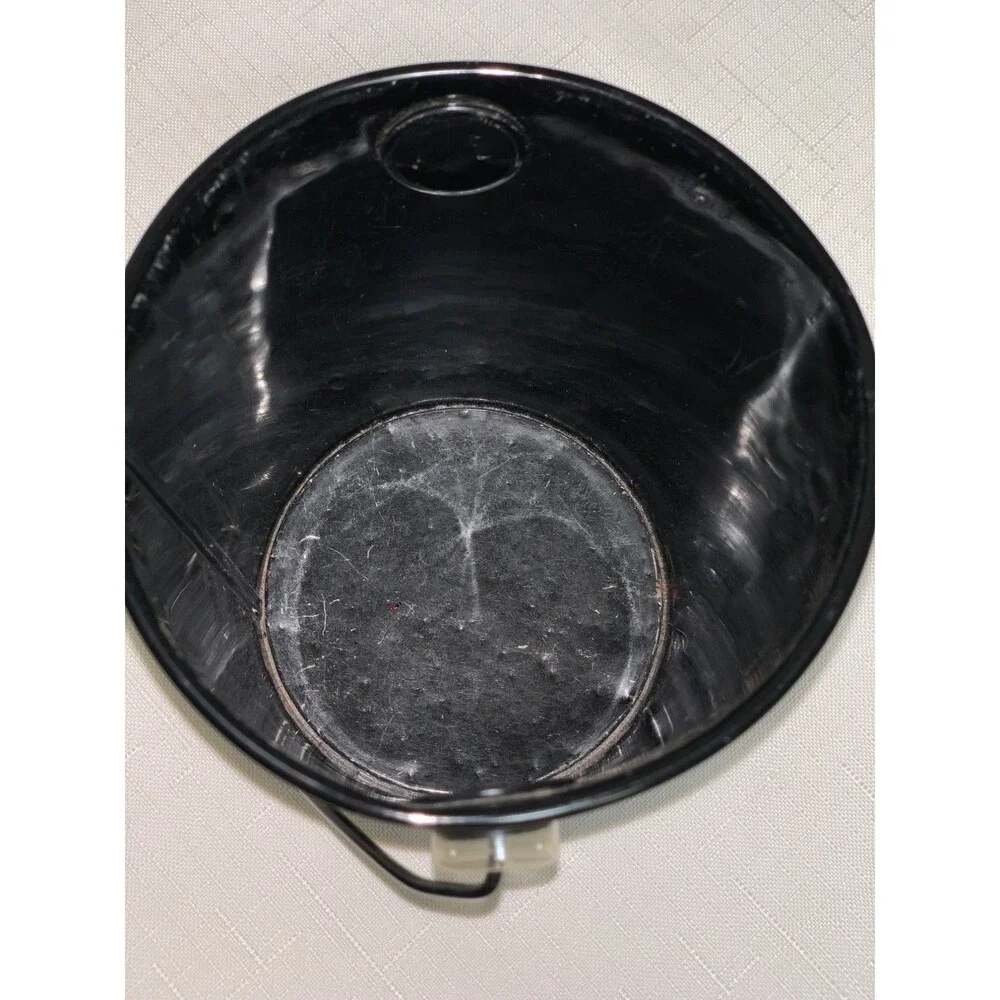 Breast Cancer Small Black & White Polka Dot Metal Pail With Pink Ribbon Design